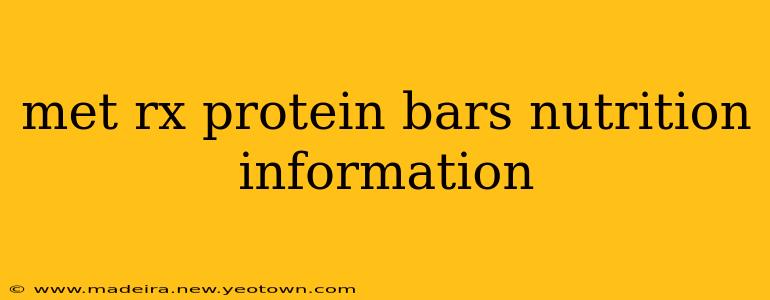 met rx protein bars nutrition information