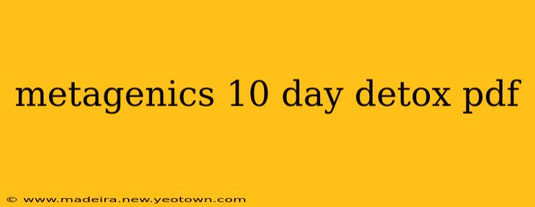 metagenics 10 day detox pdf