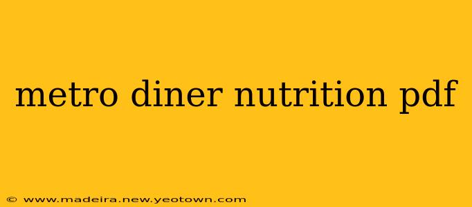 metro diner nutrition pdf