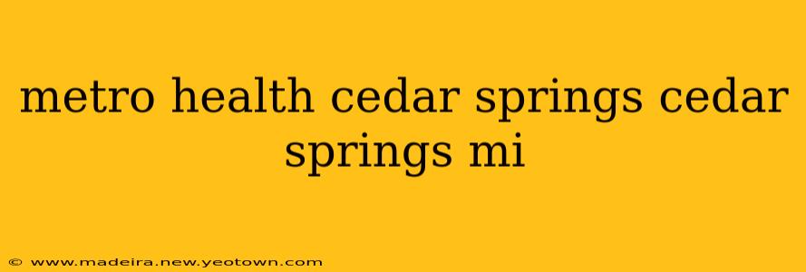 metro health cedar springs cedar springs mi