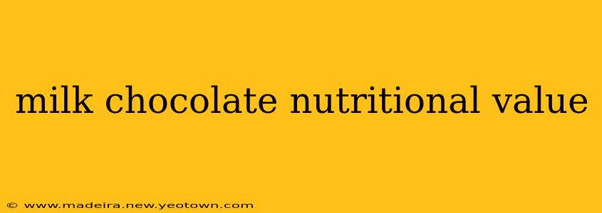milk chocolate nutritional value