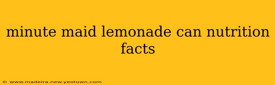 minute maid lemonade can nutrition facts