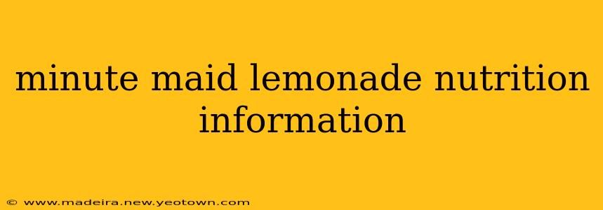 minute maid lemonade nutrition information
