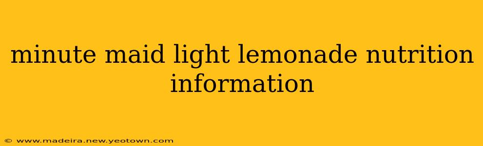minute maid light lemonade nutrition information