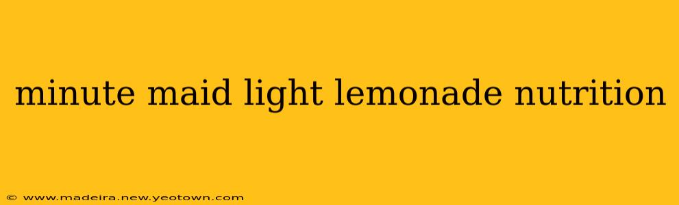 minute maid light lemonade nutrition
