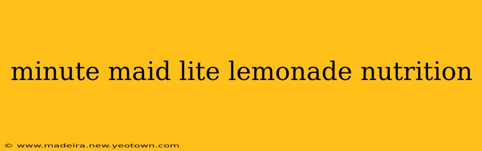 minute maid lite lemonade nutrition