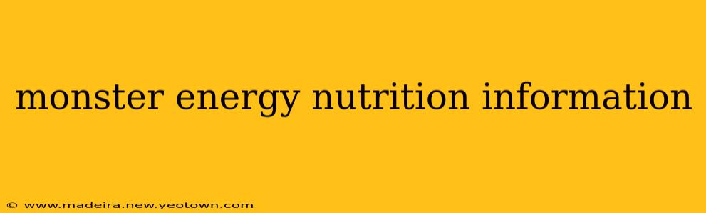 monster energy nutrition information