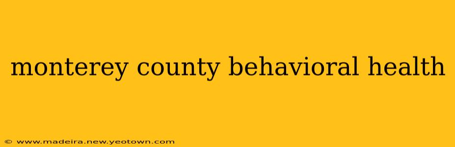 monterey county behavioral health