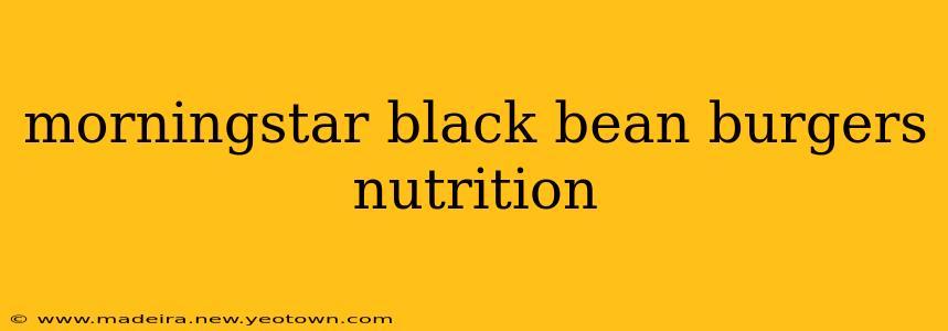 morningstar black bean burgers nutrition