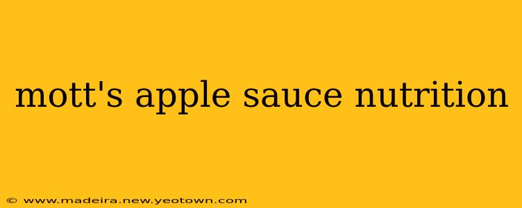 mott's apple sauce nutrition