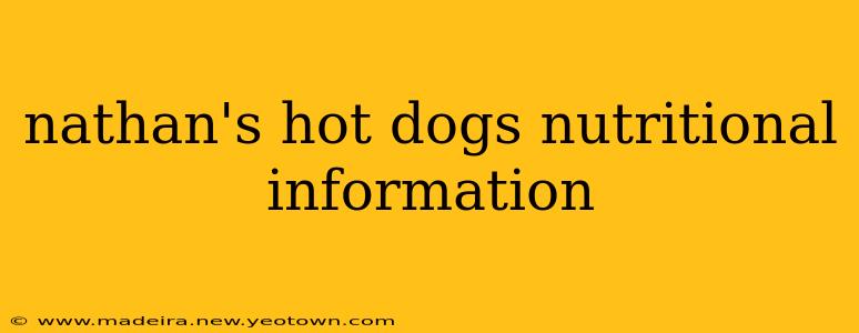 nathan's hot dogs nutritional information