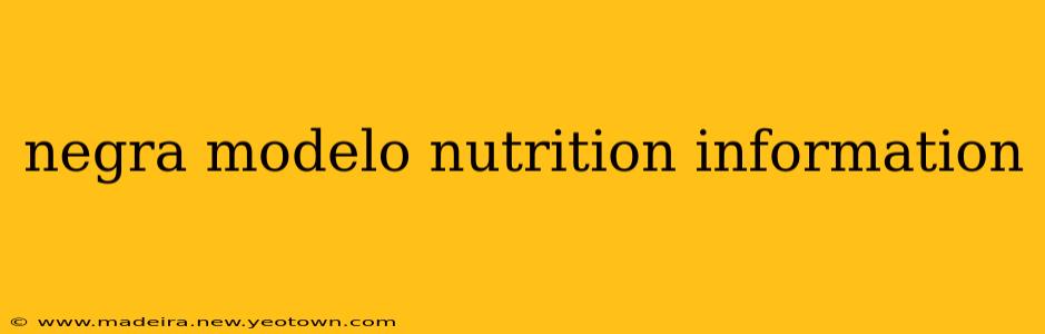 negra modelo nutrition information