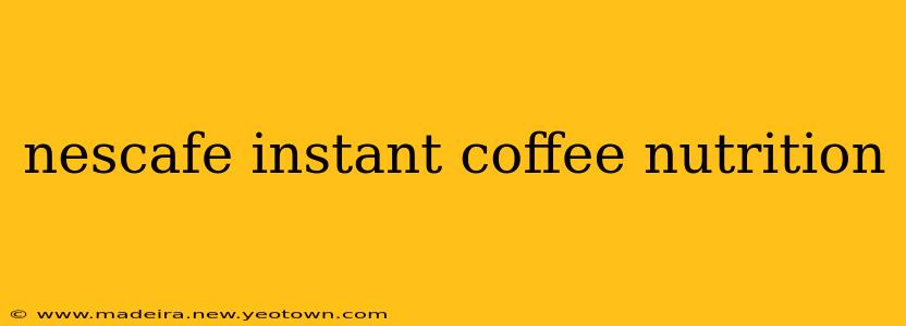 nescafe instant coffee nutrition
