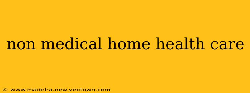 non medical home health care