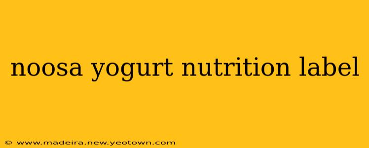 noosa yogurt nutrition label