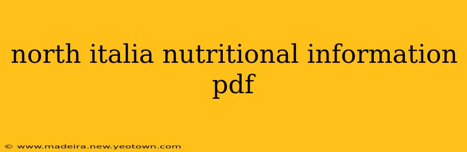 north italia nutritional information pdf
