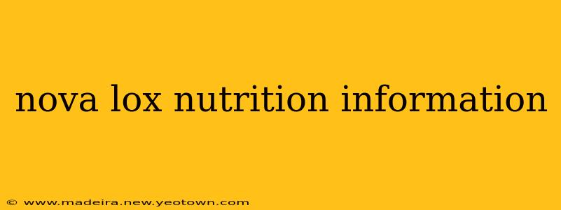 nova lox nutrition information
