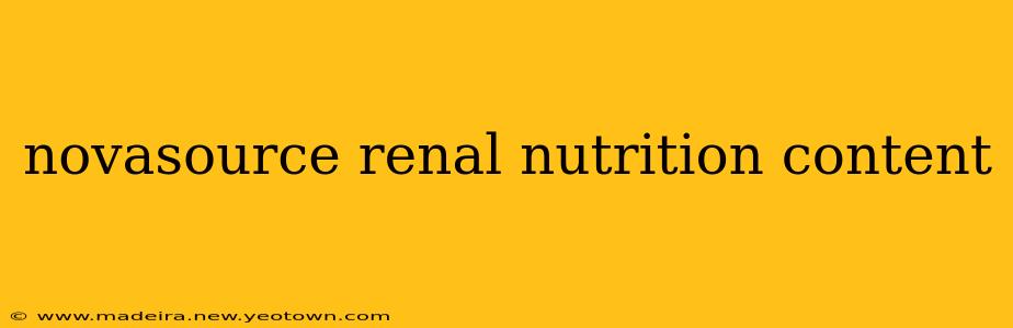 novasource renal nutrition content