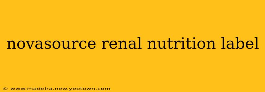 novasource renal nutrition label