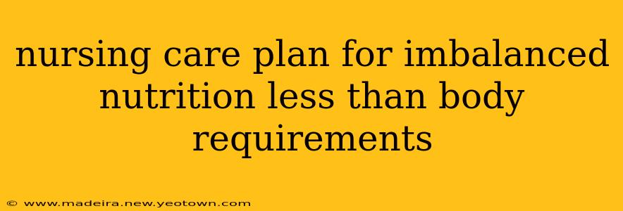 nursing care plan for imbalanced nutrition less than body requirements