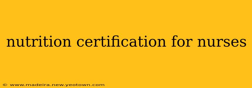 nutrition certification for nurses
