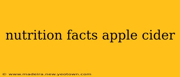 nutrition facts apple cider