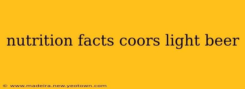 nutrition facts coors light beer