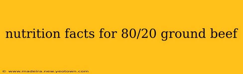 nutrition facts for 80/20 ground beef
