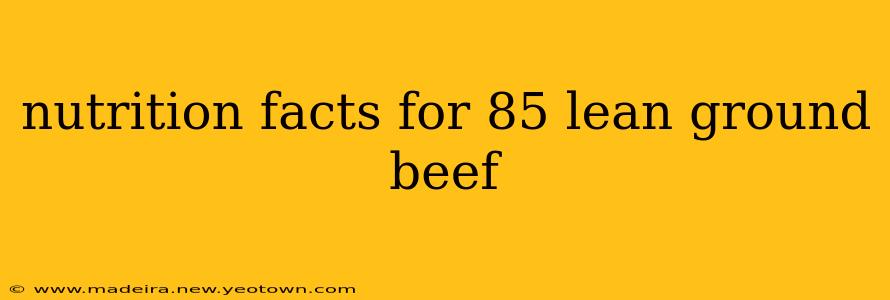 nutrition facts for 85 lean ground beef