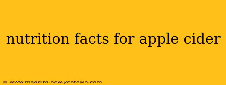 nutrition facts for apple cider