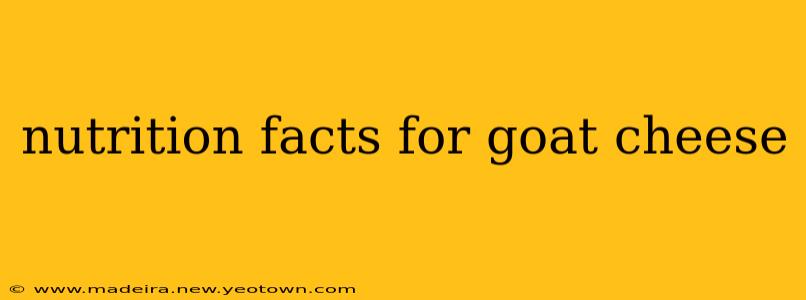 nutrition facts for goat cheese