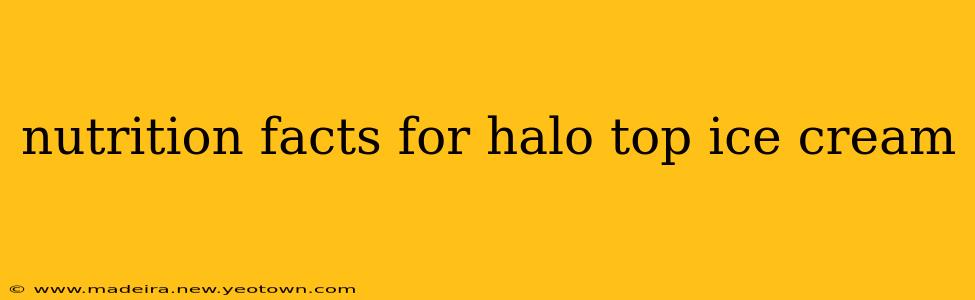 nutrition facts for halo top ice cream