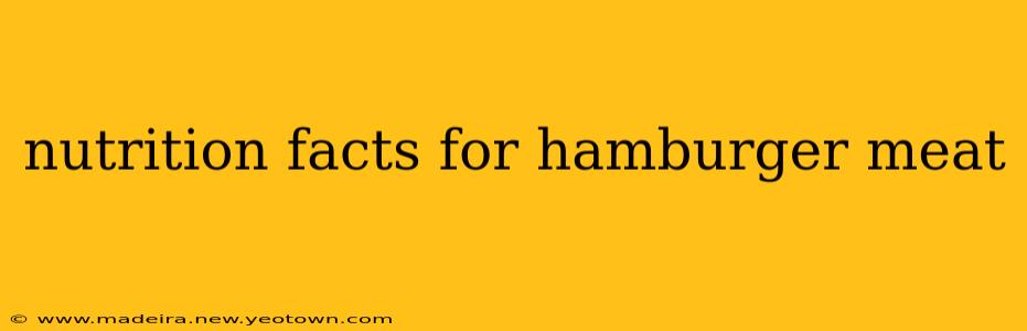 nutrition facts for hamburger meat