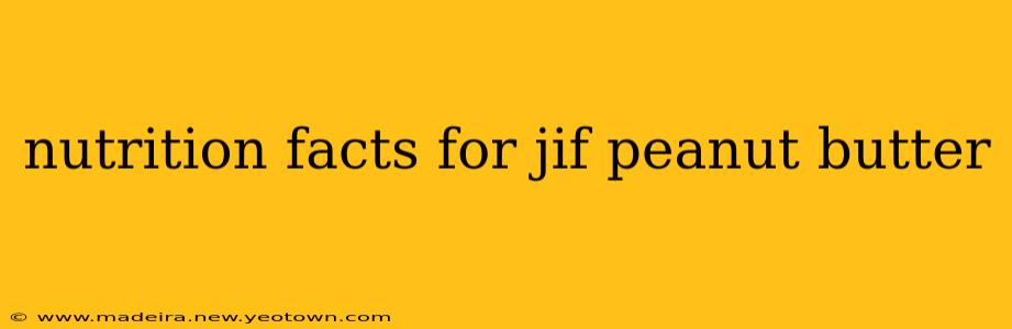 nutrition facts for jif peanut butter