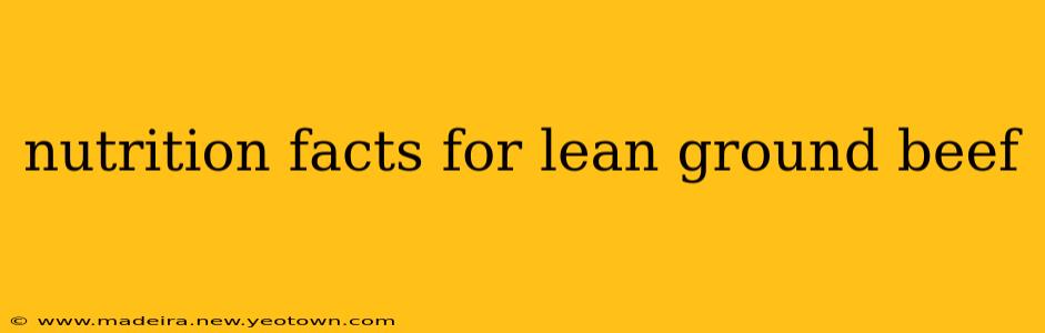 nutrition facts for lean ground beef