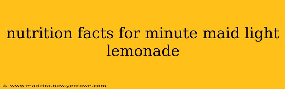 nutrition facts for minute maid light lemonade