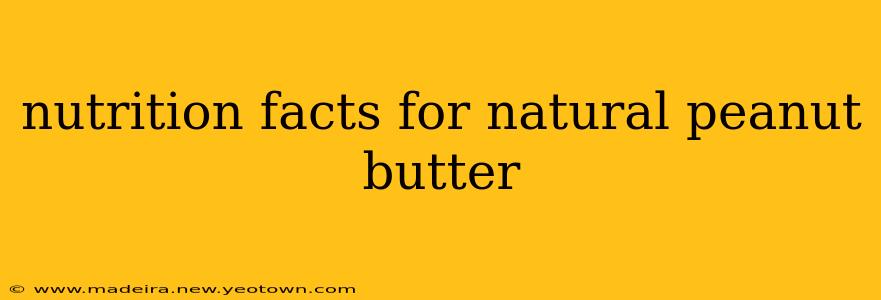 nutrition facts for natural peanut butter