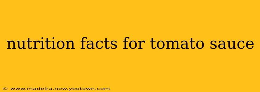 nutrition facts for tomato sauce