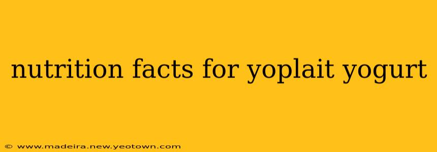 nutrition facts for yoplait yogurt