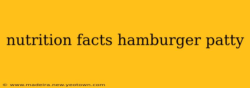 nutrition facts hamburger patty