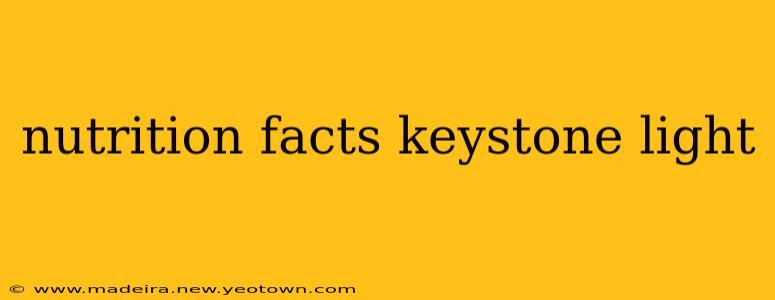 nutrition facts keystone light
