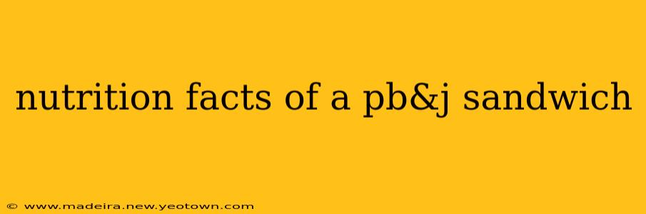 nutrition facts of a pb&j sandwich