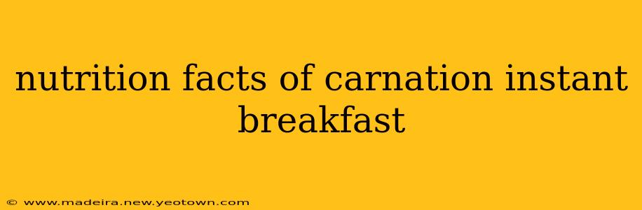 nutrition facts of carnation instant breakfast
