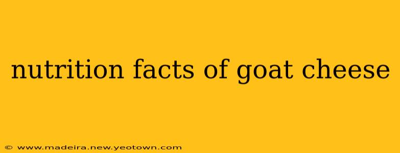 nutrition facts of goat cheese