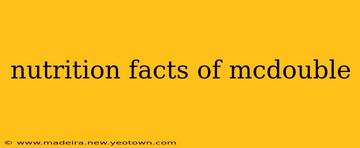 nutrition facts of mcdouble