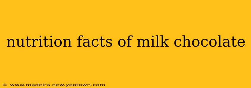 nutrition facts of milk chocolate
