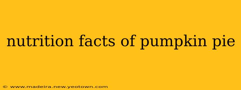nutrition facts of pumpkin pie