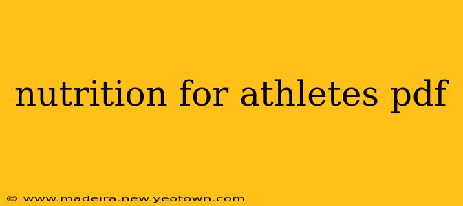 nutrition for athletes pdf