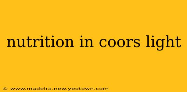 nutrition in coors light