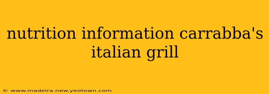 nutrition information carrabba's italian grill